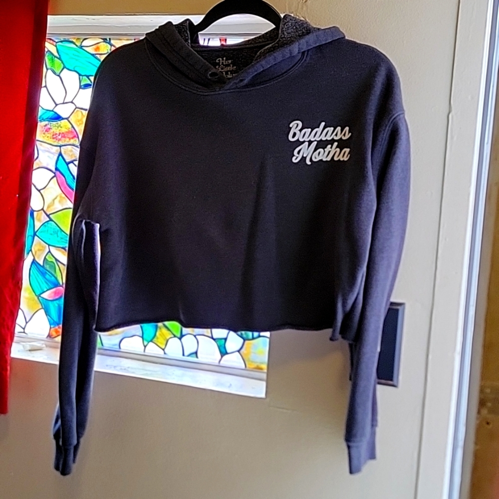 Badass motha crop hoodie unisex small